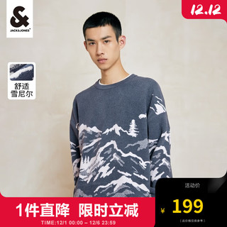 移动端、京东百亿补贴：杰克琼斯 杰克·琼斯（JACK&JONES）2023秋季新款男士字母潮流百搭上衣雪尼尔亲肤宽松舒适针织衫毛衣