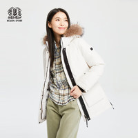 KOLON SPORT 可隆鹅绒服女款戈尔防泼水防风羽绒服 象牙白IV 155/XS