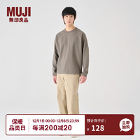 无印良品（MUJI）男式 华夫格 插肩袖T恤 打底衫 AB11CC3A 卡其绿 XL(180/104A)