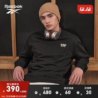 Reebok 锐步 男女同款经典时尚复古针织圆领套头衫卫衣 黑色 2XL