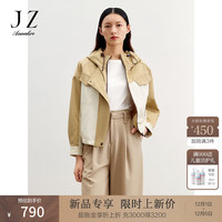 Juzui 玖姿 ·安娜蔻都市机能风轻量户外撞色H型风衣女2024春季 卡其 M