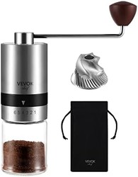 VEVOK CHEF 手动咖啡研磨机 -VEVOK CHEF 不锈钢磨边研磨机 6 档可调设置