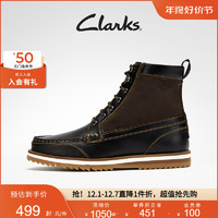 Clarks 其乐 男士秋冬时尚中筒靴复古休闲马丁靴潮流系带皮靴英伦风