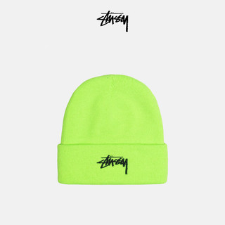 STUSSY  经典logo刺绣翻边针织帽 23冬季 GRL绿色 F