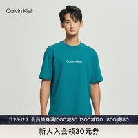 卡尔文·克莱恩 Calvin Klein Jeans男士简约字母印花短袖T恤 40HM228 461-深湖蓝 XS
