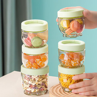 工匠时光透明玻璃密封盒杂粮零食罐创意猫爪储物罐厨房收纳瓶 猫爪密封罐1个