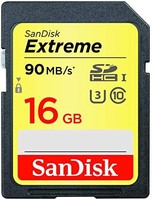 SanDisk 闪迪 Extreme 16 GB SDHC UHS-I U3 内存卡,读取速度高达 90 MB/s