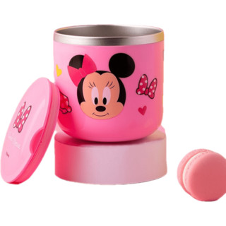 Disney 迪士尼 儿童水杯 宝宝牛奶杯316不锈钢双层隔热单柄带杯盖有刻度260ml 牛奶杯-粉色米妮