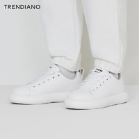 TRENDIANO 字母提花简约绑带厚底男鞋休闲鞋潮冬季 米色013 39