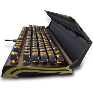 蝙蝠骑士（Batknight） 机械键盘RGB背光翻盖腕托键盘有线USB接口热插拔104宏程 104键盘黑色青轴RGB版