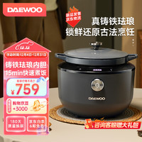 大宇（DAEWOO）珐琅电饭煲 铸铁锅电饭锅 汤锅家用煲汤 电炉燃气灶通用铁锅 煮饭DY-FL01 【基础款】星空灰