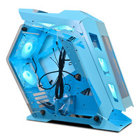 玩嘉 小咖PLUS电脑机箱台式机30系列显卡游戏240水冷主机箱外壳个性玻璃侧透matx主板异形机箱 小咖PLUS蓝色单机箱