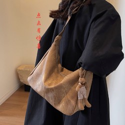 大容量包包女秋冬2023新款时尚小众设计单肩斜挎包复古女士饺子包
