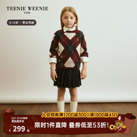 Teenie Weenie Kids小熊童装男女童菱形格毛衣 藏青色 130cm