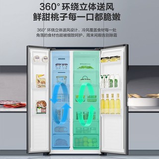 Ronshen 容声 600Plus双开门冰箱对开门家用大容量1级能效风冷无霜变频除菌