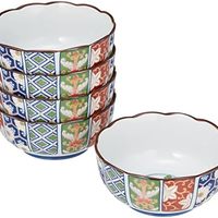 小碗 时尚 : 有田烧 古伊万里菊割 小碗 套装 Japanese Bowl set(Bowl x5pcs) Porcelain/Size(cm)Φ13x6/No:064886