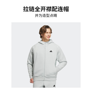 adidas 阿迪达斯 「治愈服」阿迪达斯ZNE系列温暖排汗男装加绒运动连帽外套 银灰 A/L