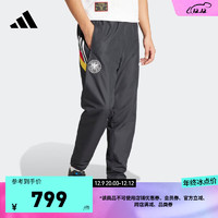 adidas阿迪达斯男装德国队梭织足球休闲文化运动长裤IT7750 黑色/白 A/2XL