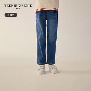 Teenie Weenie Kids小熊童装女童时尚休闲直筒修身牛仔裤 牛仔色 120cm