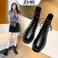 抖音超值购：KF ZHR马丁靴女2023年新款ins潮百搭显瘦增高网红短靴子女英伦风靴子