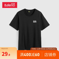 Baleno 班尼路 潮流时髦个性创意印花宽松短袖T恤男款青春休闲 001A S