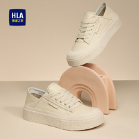 HLA 海澜之家 女鞋舒适休闲小白鞋透气板鞋HDAYXW1ACI057 奶茶色36