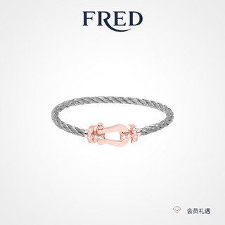 FRED【FRED 斐登】Force 10系列大号18K玫瑰金半镶钻石手链 大号款红色纺织链绳 精钢镀18K玫 14