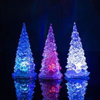 以典 七彩圣诞树小夜灯圣诞节装饰品LED发光摆件幼儿园儿童圣诞节礼物 七彩变光圣诞树灯
