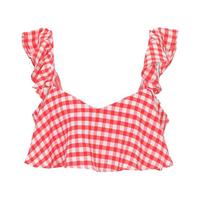 ZARA 女士时尚俏皮少女格纹短款衬衫