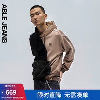 ABLE JEANS【中国想象】男士拼接设计卫衣788147 黑色 S