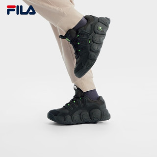 斐乐（FILA）男鞋复古运动鞋2023冬加绒可颂鞋休闲鞋老爹鞋 黑-IB 40