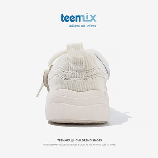 天美意（TEENMIX）天美意儿童运动鞋秋季小孩时尚透气帆布鞋女童休闲鞋子 米色 31码