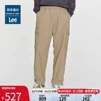 Lee日本设计宽松版型束脚工装男女同款休闲裤时尚潮 卡其色 F