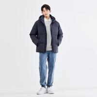 GIORDANO 佐丹奴 羽绒服男款冬季2023保暖短款羽绒服压胶口袋连帽男士羽绒服