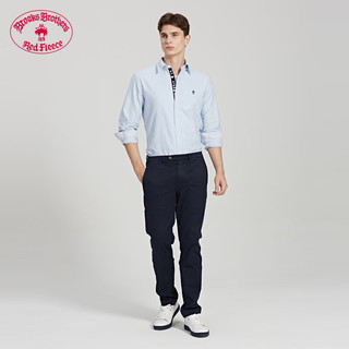 布克兄弟（BrooksBrothers）男士冬新纯棉美式蓝色长袖休闲衬衫 4000-淡蓝色 XS