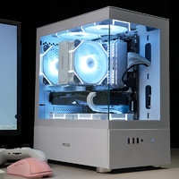 PADO 半岛铁盒 毕方mini 白色海景房 M-ATX 台式机电脑主机箱（无A柱/双面钢化玻璃/前置IO接口）