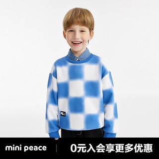 MiniPeace太平鸟童装冬秋新男童卫衣F1CRD4B51 蓝格纹 150cm