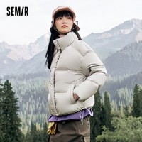 Semir 森马 [陈都灵同款90%鹅绒]羽绒服女短款2023冬外套女109723113005