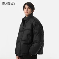 Markless 男士羽绒服2023新款冬季外套90白鸭绒保暖立领面包服