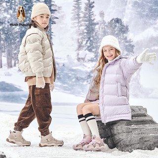 暇步士 童鞋儿童棉鞋冬季加绒保暖加厚中大童软底运动鞋休闲跑步鞋