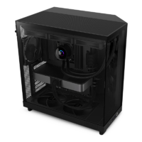 NZXT 恩杰 H6Flow 电竞游戏中塔ATX机箱（钢化玻璃侧板/360支持水冷） 黑色