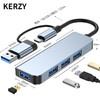 KERZY 可芝 USB3.0分线器扩展坞高速4口HUB集线器 笔记本电脑台式一拖四转换器接头延长