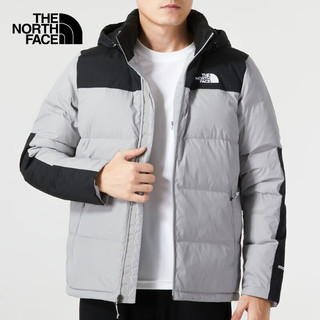 The North Face北面羽绒服男装秋冬防风防寒550蓬保暖拼色鹅绒羽绒夹克外套 A91/灰色 XXL