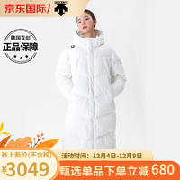 迪桑特（DESCENTE）羽绒服经典基础款男女连帽长款羽绒保暖外套 白色WHT 105