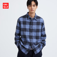 UNIQLO 优衣库 男装 法兰绒格子衬衫 462408