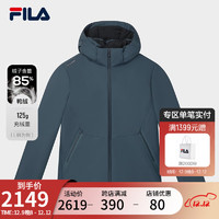 FILA 斐乐 男士羽绒服基础休闲简约保暖连帽上衣 雾蓝-BU 175/96A/L