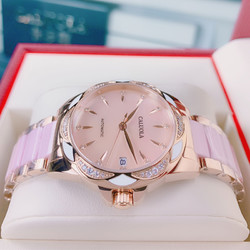 CALUOLA 卡罗莱 手表女品牌正品机械表时尚气质陶瓷带新款防水女士手表腕表