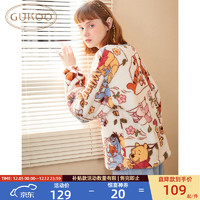 果壳（Gukoo）睡衣女冬珊瑚绒迪士尼系列睡衣卡通可爱可外穿家居服套装D 小熊套装 XL