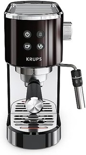 Krups XP444G Virtuoso + 浓缩咖啡过滤架机 | 15巴泵压| 3个奶油过滤器 | 不锈钢蒸汽喷嘴 | 直观的控制面板 | 旋转调节器 | 包括计量勺/搅拌器 | 铬/黑色