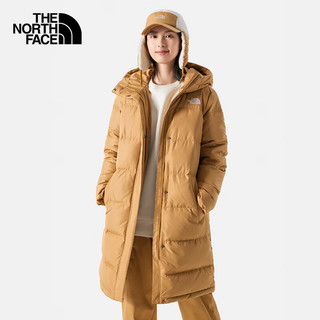 北面（The North Face）羽绒服女长款700蓬鹅绒填充防风保暖休闲外套81SA I0J/卡其色 XL/170